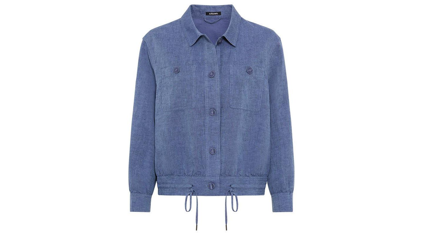 Женская куртка Olsen Linen-Cotton, цвет: Индиго джинсовый — фото 2