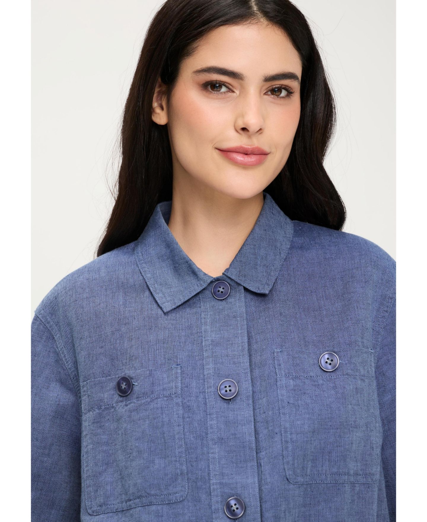 Женская куртка Olsen Linen-Cotton, цвет: Индиго джинсовый — фото 4