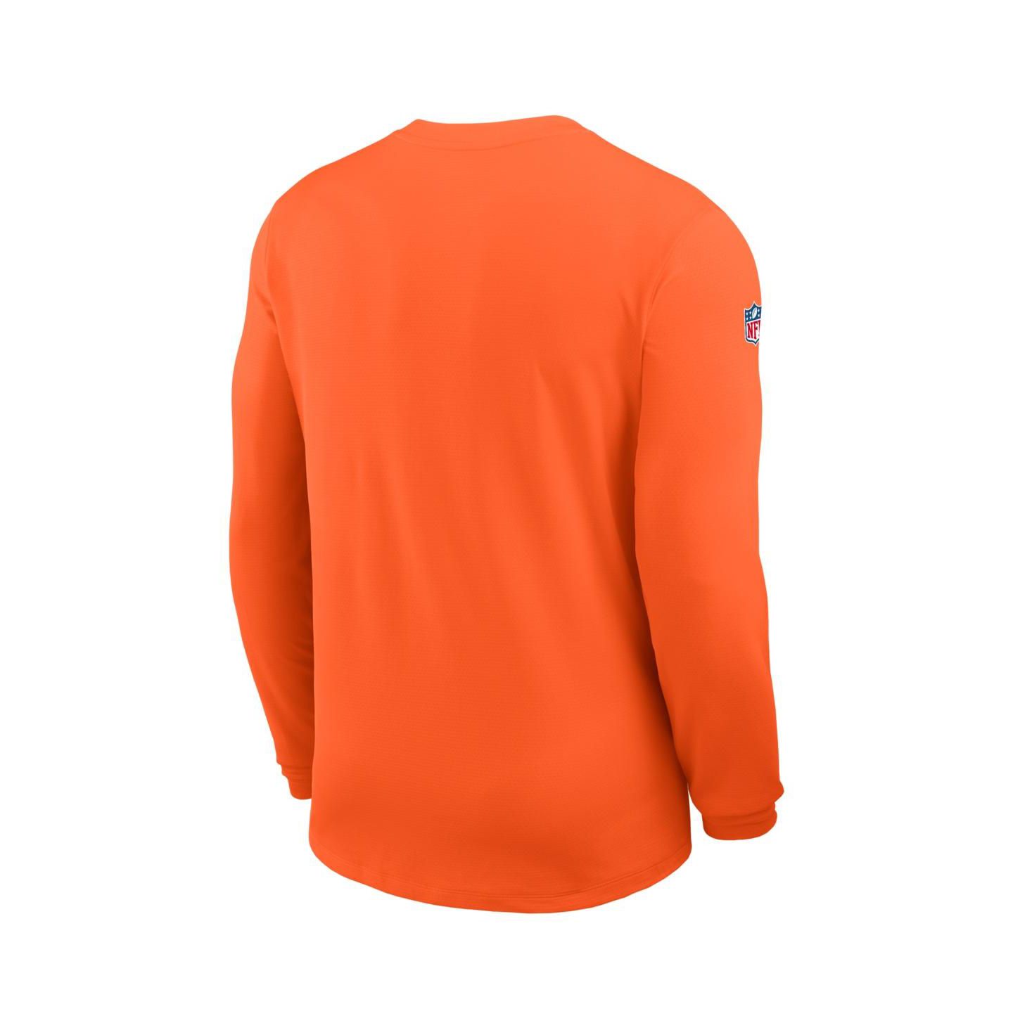 Мужская футболка Nike Orange Denver Broncos Sideline Coaches UV Dri-FIT Long Sleeve — фото 3