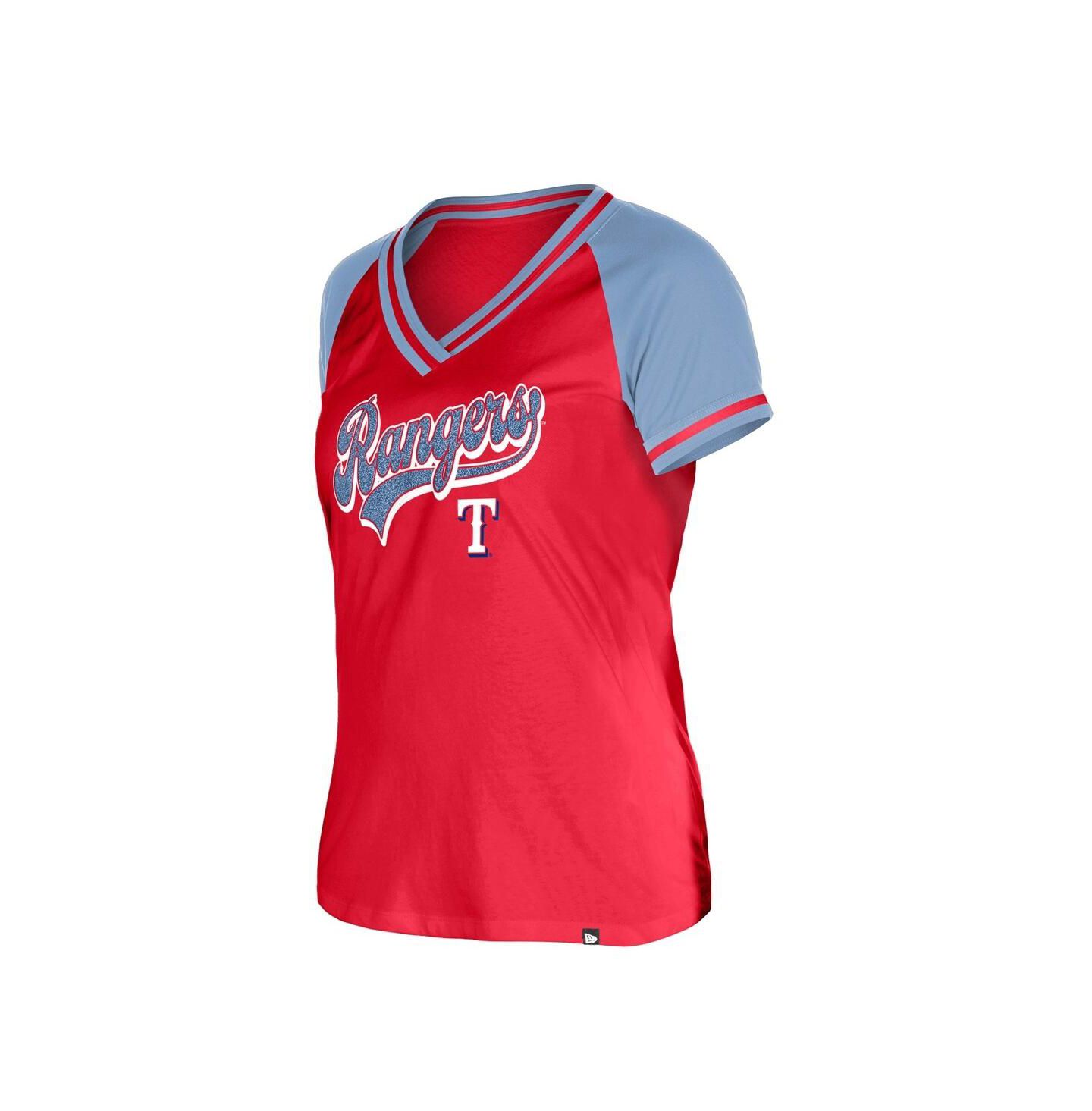Женская футболка New Era Red Texas Rangers Gameday V-Neck — фото 3