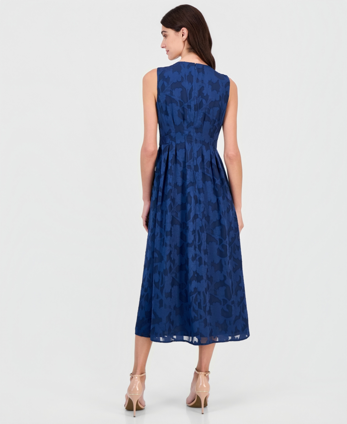 Anne Klein Women's Pleated-Front Button-Tab A-Line Dress