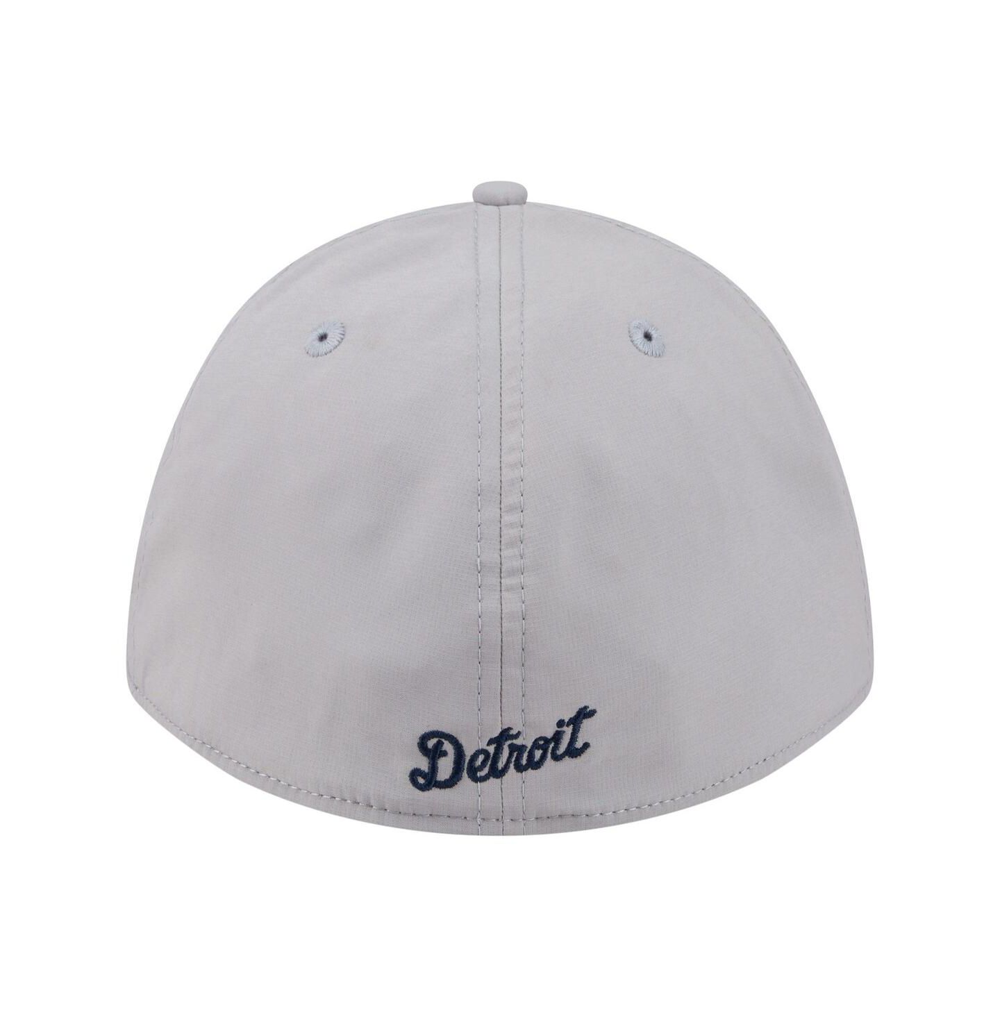 Мужская кепка New Era Gray Detroit Tigers Patch 39THIRTY A-Frame M-Crown Perforated Flex Hat — фото 4