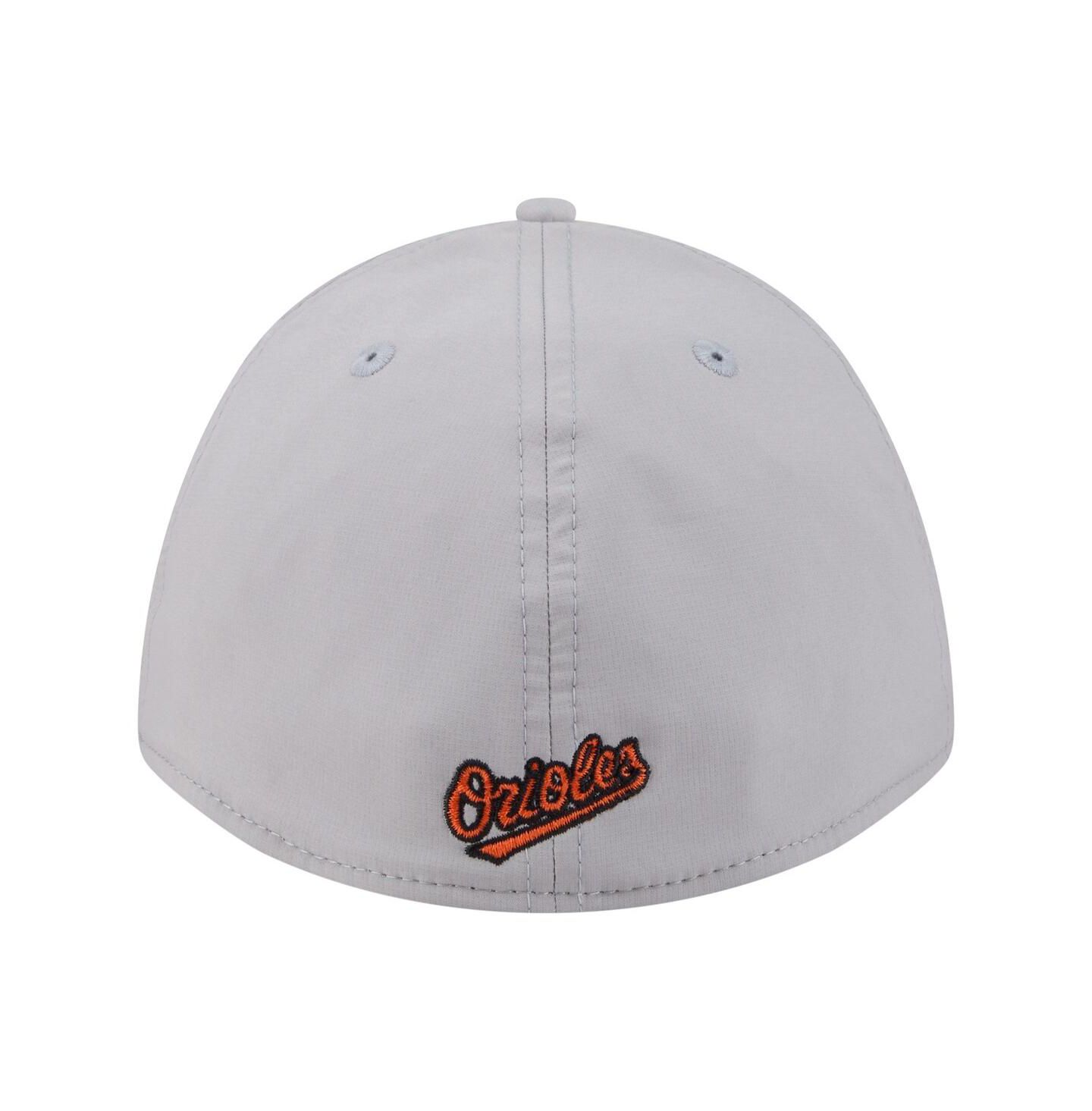 Мужская кепка New Era Gray Baltimore Orioles Patch 39THIRTY A-Frame M-Crown Perforated Flex Hat — фото 4