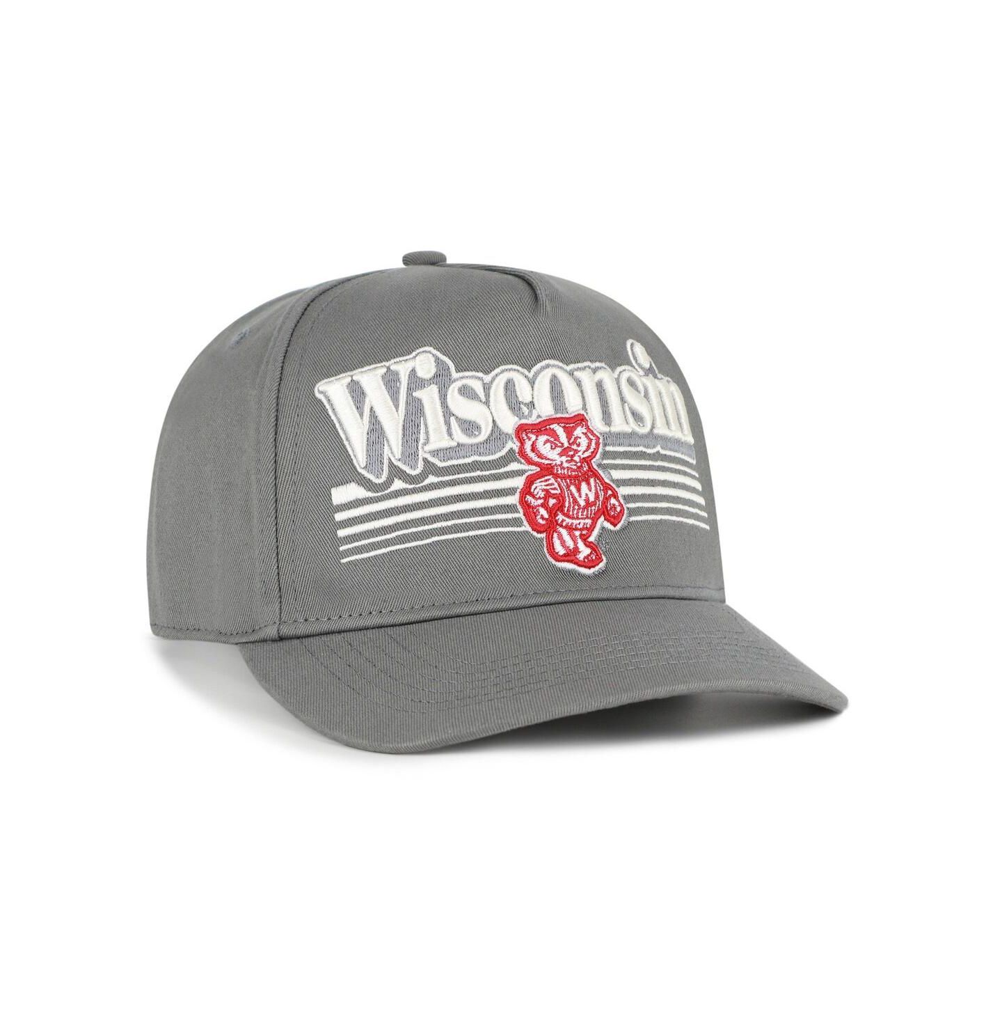 Мужская кепка '47 Brand Gray Wisconsin Badgers Script Fade Hitch Adjustable Hat — фото 2