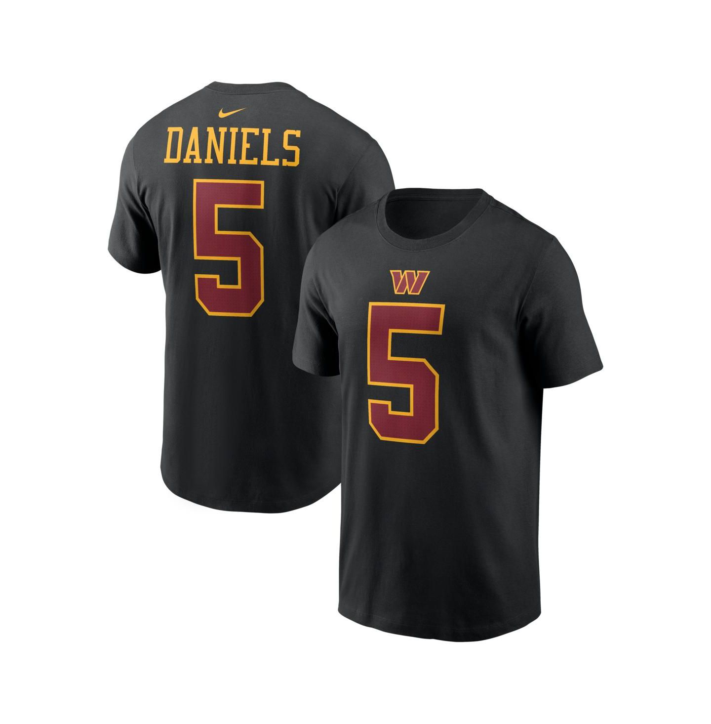 Мужская футболка Nike Jayden Daniels Black Washington Commanders Name and Number — фото 1