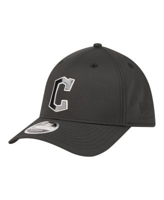 Men's Black Cleveland Guardians Metallic 39THIRTY M-Crown Flex Hat