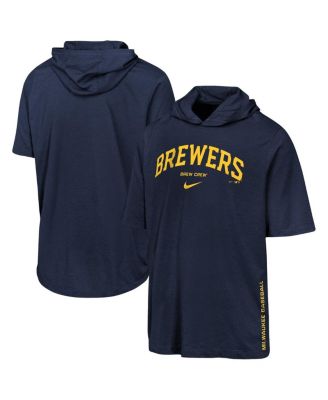 Big Boys and Girls Navy Milwaukee Brewers Dri-FIT Hooded T-Shirt