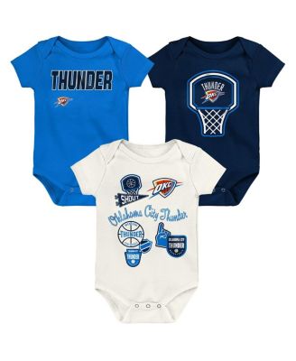 Baby Boys and Girls 3-Pack Oklahoma City Thunder Littlest Player Bodysuit Set