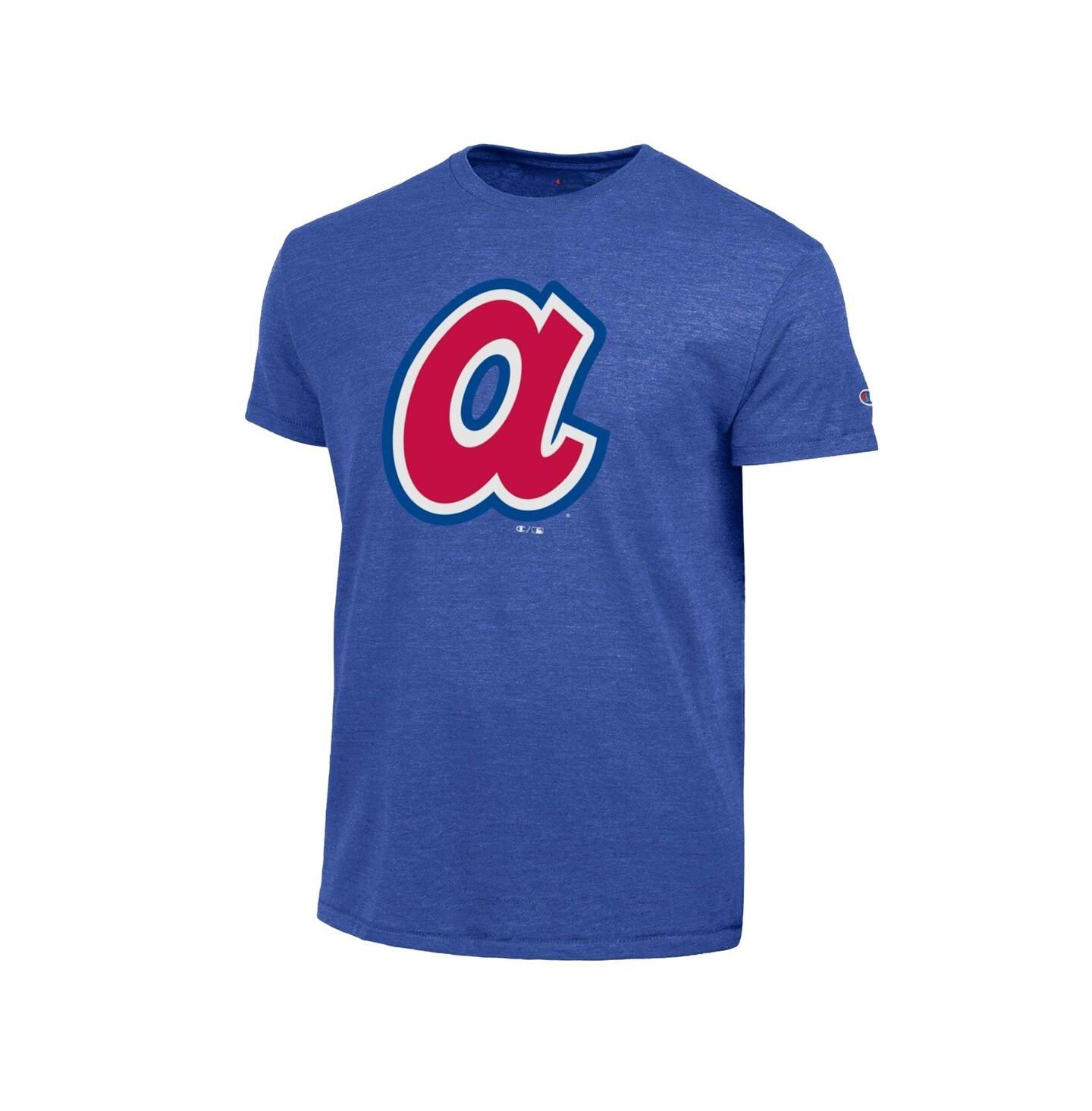 Мужская футболка Champion Royal Atlanta Braves Cooperstown Logo Tri-Blend — фото 2