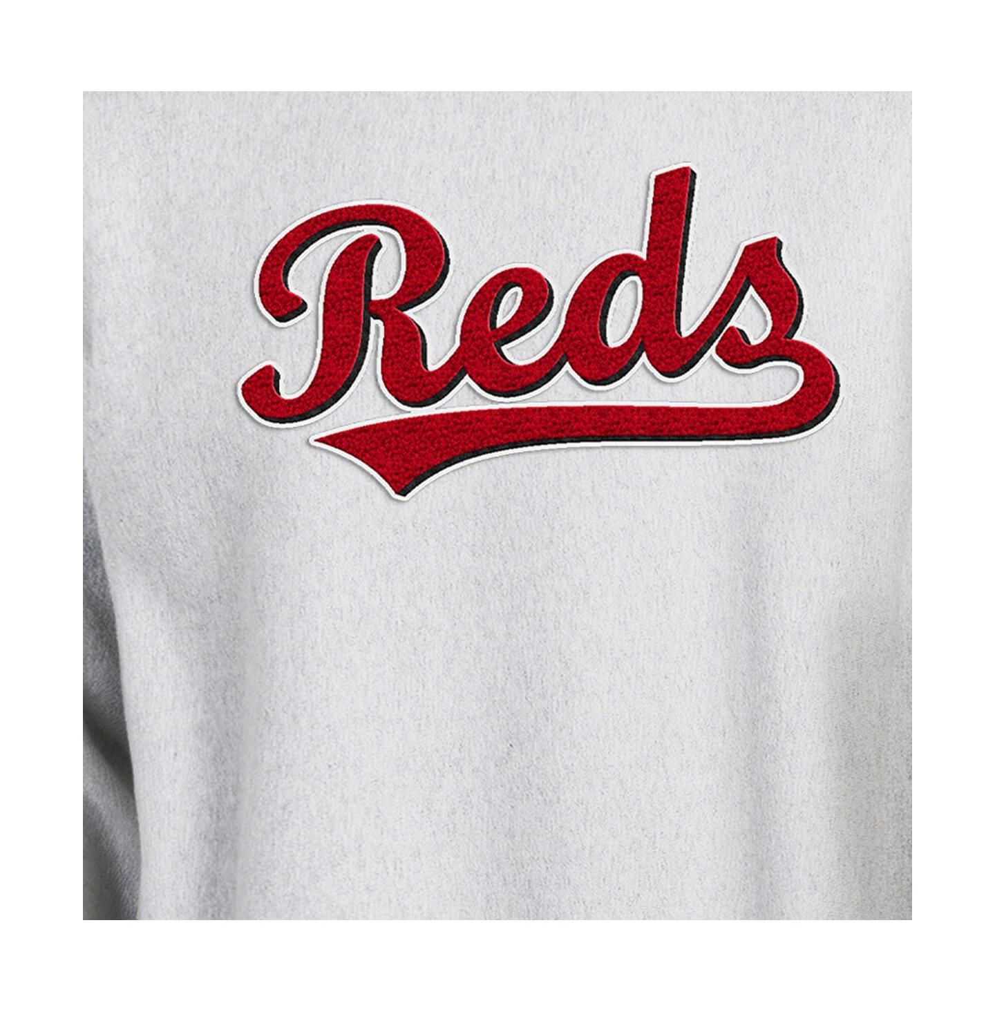 Мужская толстовка Champion Heather Gray Cincinnati Reds Reverse Weave — фото 4