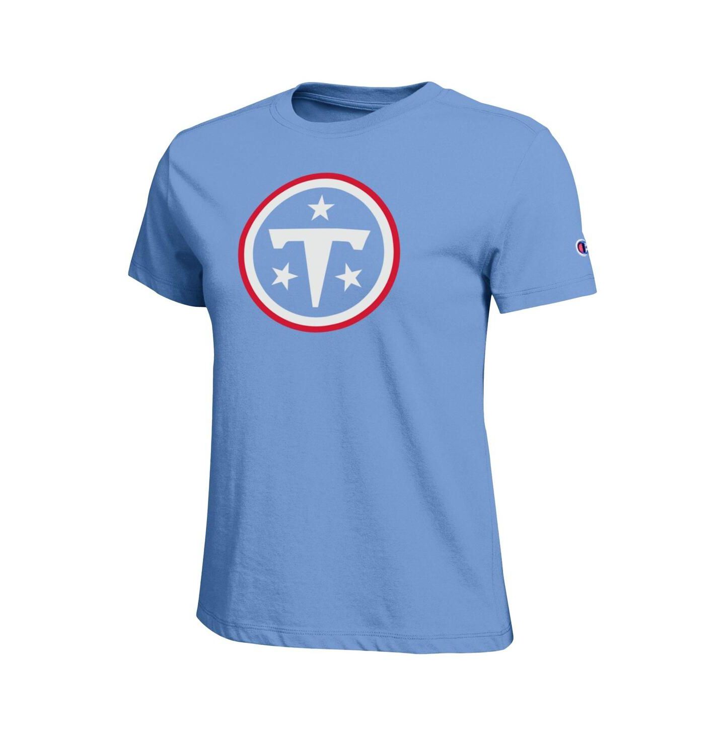 Женская футболка Champion Light Blue Tennessee Titans Logo — фото 2