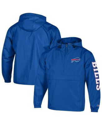 Men's Royal Buffalo Bills Packable Hooded Windbreaker Half-Zip Jacket