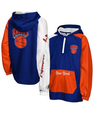 Big Boys and Girls Blue New York Knicks Playoff Anorak Quarter-Zip Windbreaker Jacket
