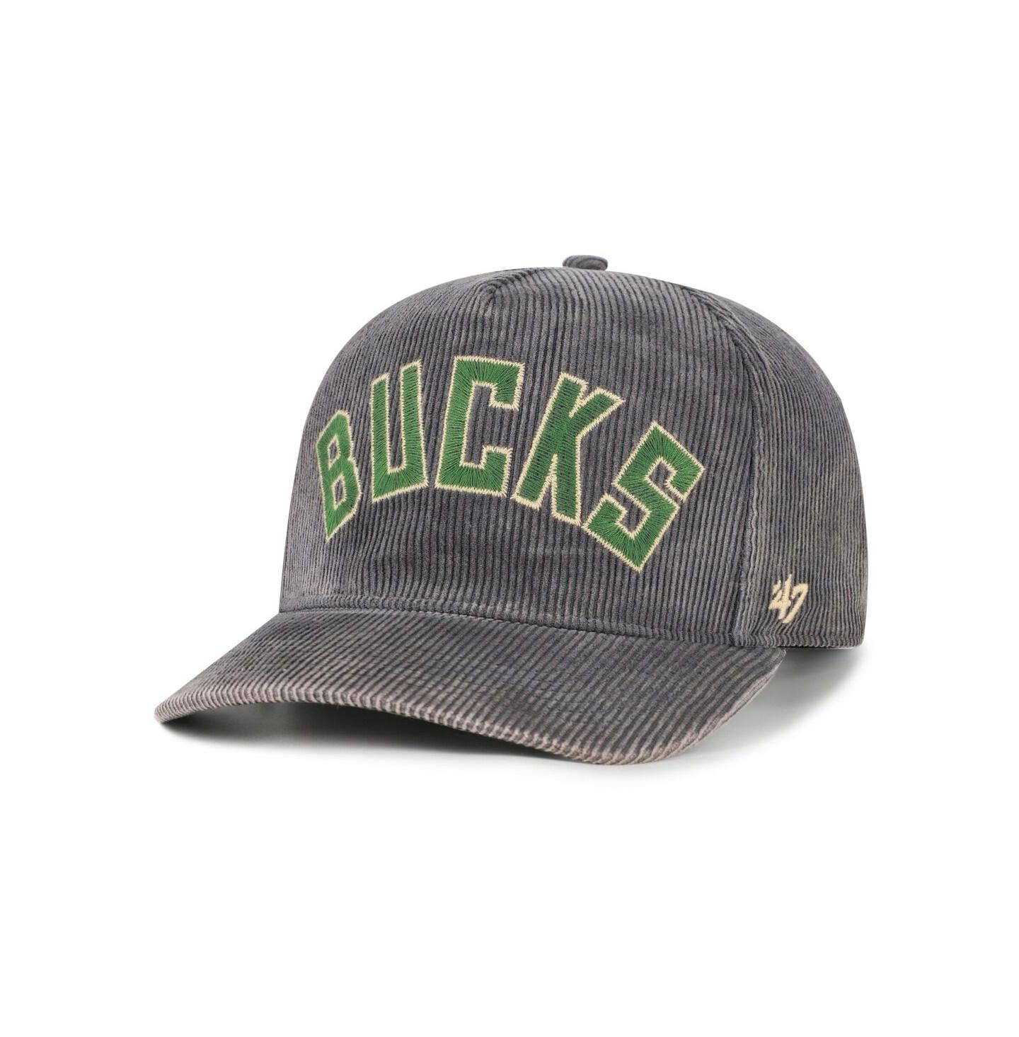 Мужской головной убор '47 Brand Charcoal Milwaukee Bucks Reclaim Snow Wash Corduroy Adjustable Hitch Hat — фото 1