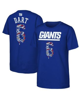 Big Boys and Girls Jaxson Dart Royal New York Giants Drip Player Name & Number Mainliner T-Shirt