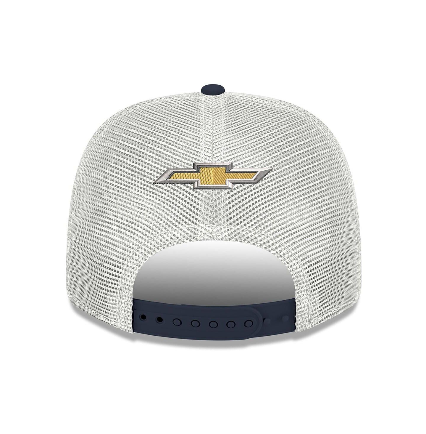 Мужская кепка New Era Navy/White Chase Elliott 2026 Kelly Blue Book 9SEVENTY Adjustable Trucker Hat — фото 4