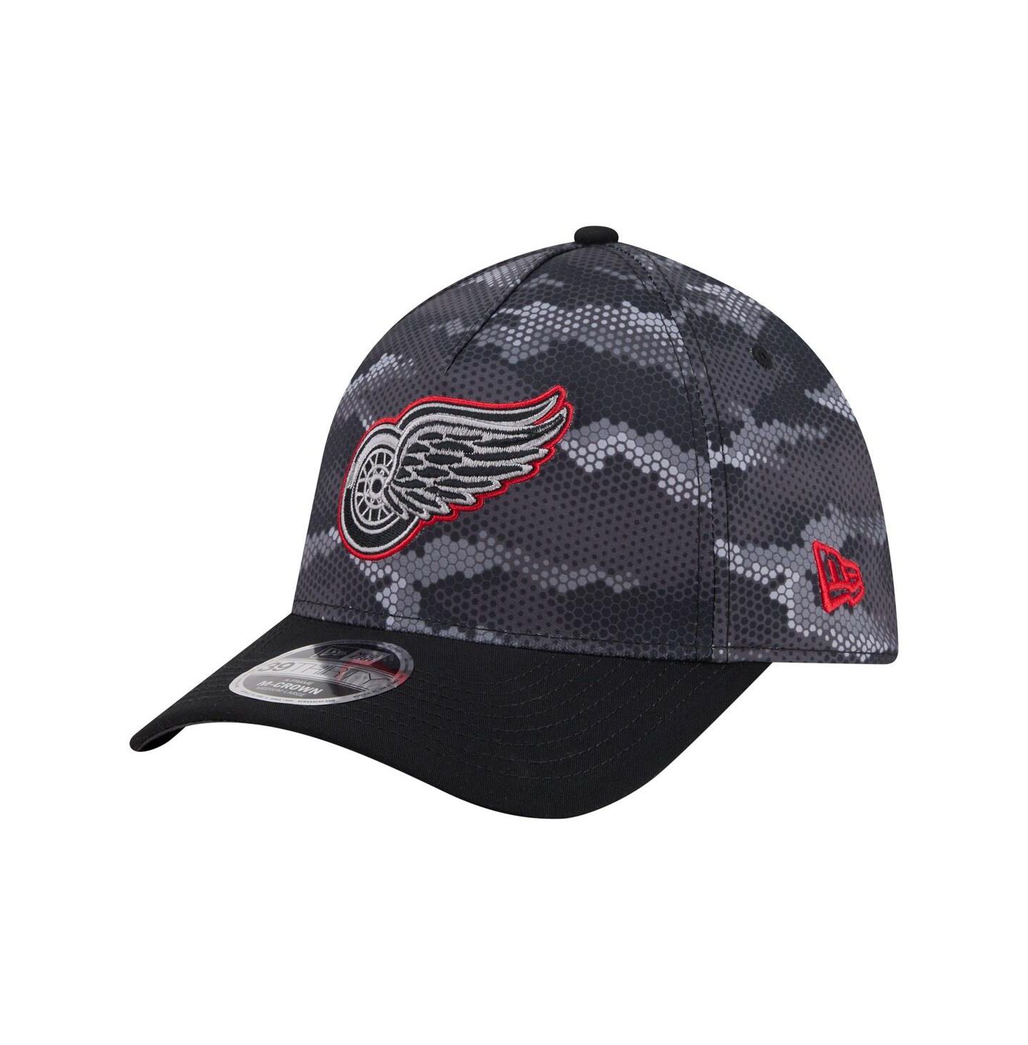 Мужская кепка New Era Black Detroit Red Wings Zero Dark 39THIRTY Flex Hat — фото 1