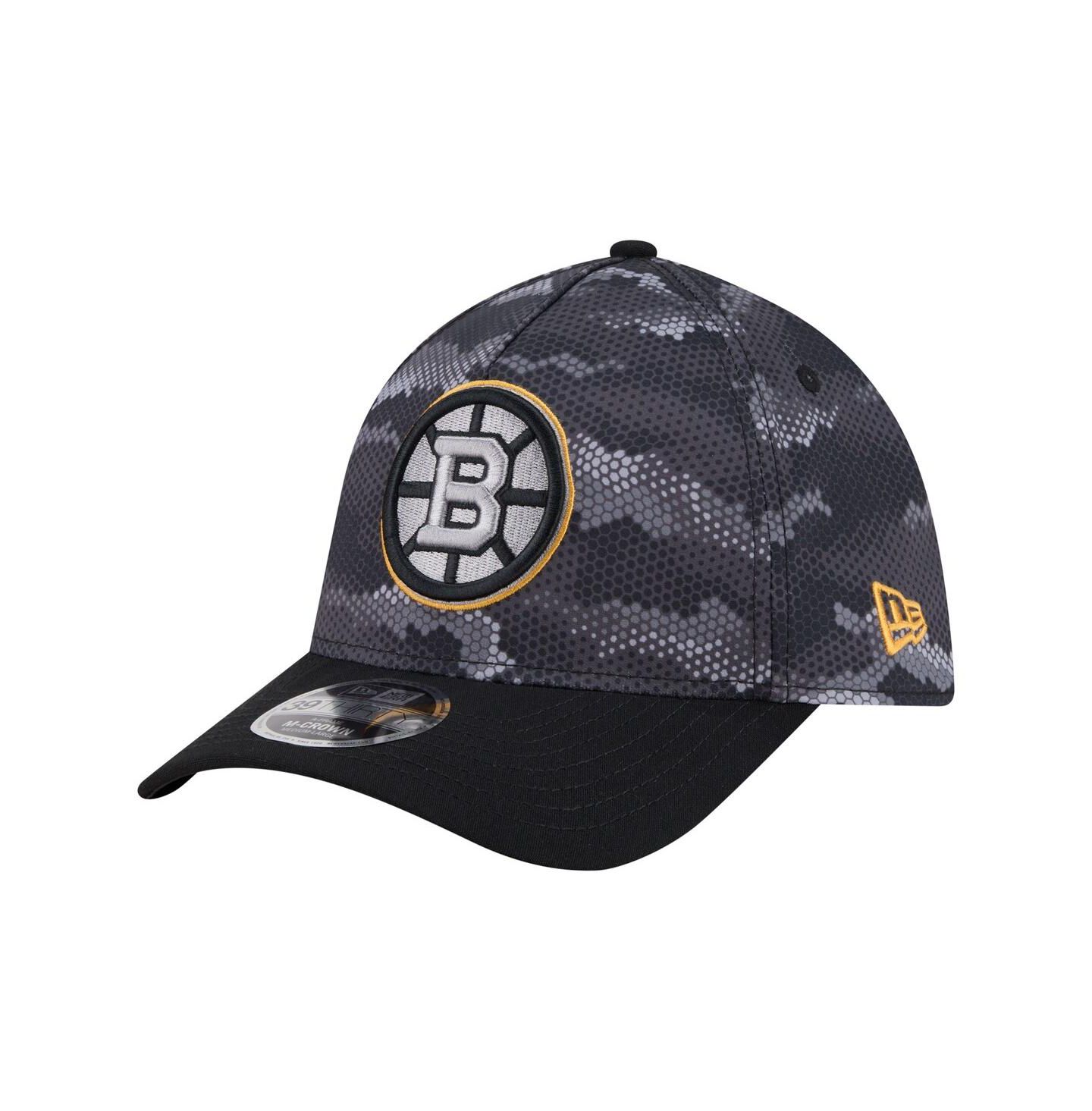 Мужская кепка New Era Black Boston Bruins Zero Dark 39THIRTY Flex Hat — фото 1