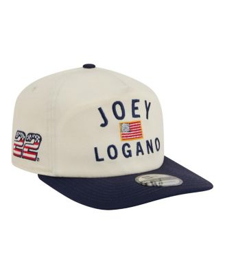 Men's Cream/Navy Joey Logano Flag 19TWENTY Adjustable Hat