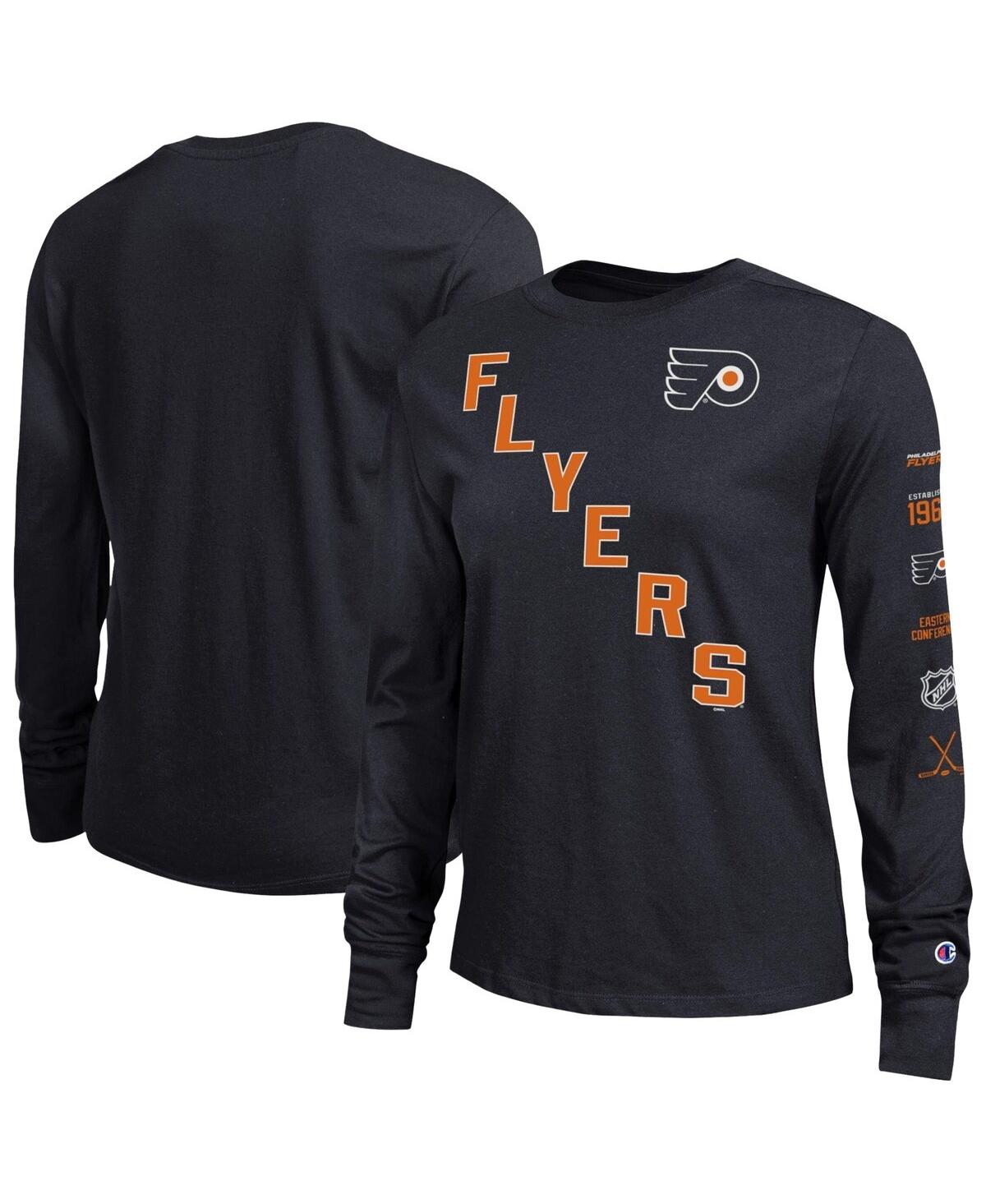 Champion Women's Black Philadelphia Flyers 2-Hit Long Sleeve T-Shirt - Black