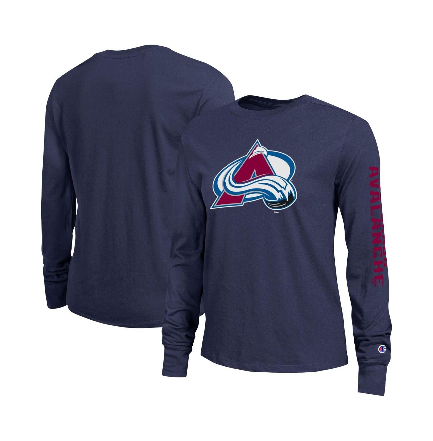 Женская футболка Champion Blue Colorado Avalanche 2-Hit Long Sleeve — фото 1