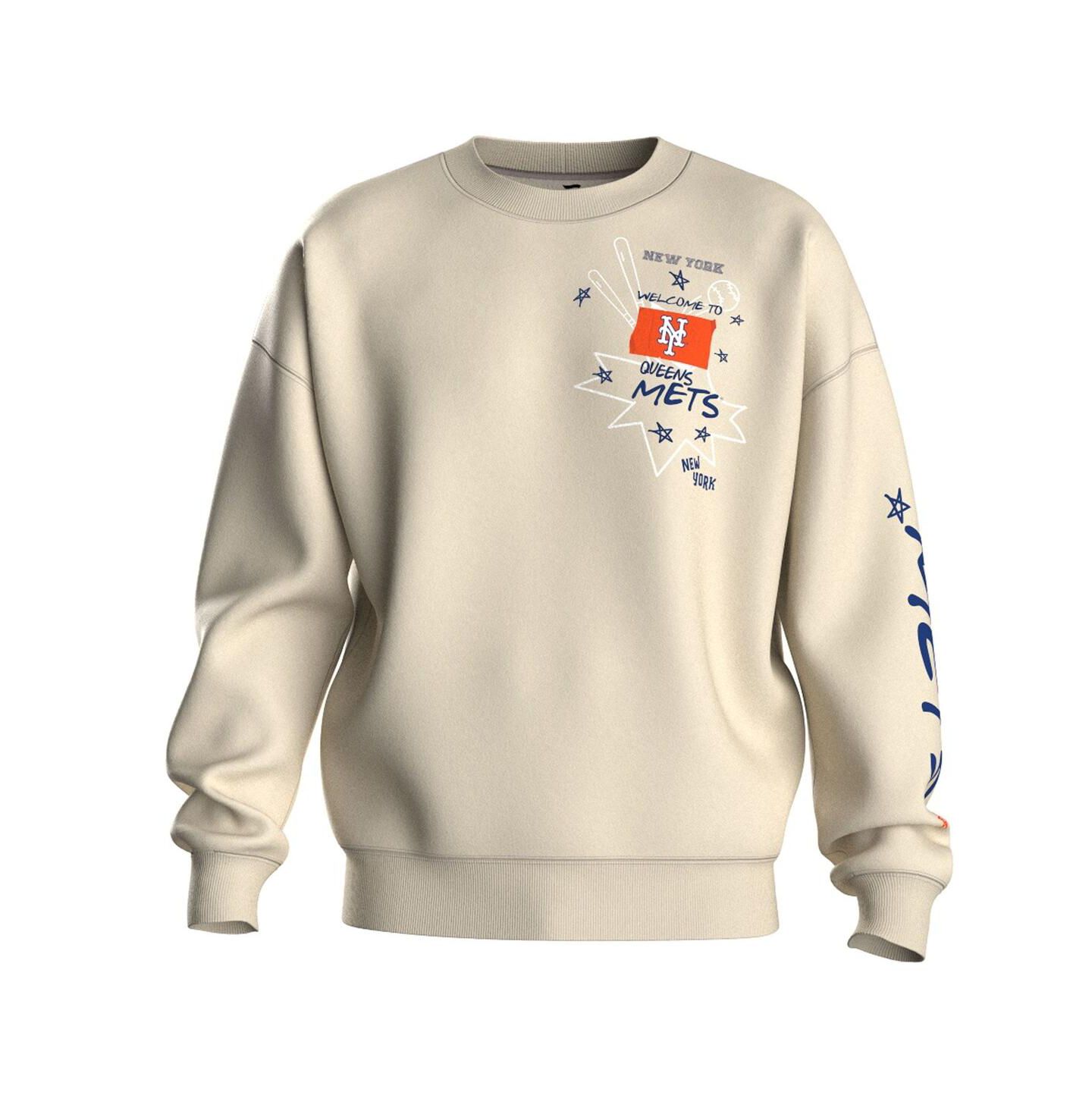 Женский свитшот Fanatics Beige New York Mets Graffiti Fleece — фото 2