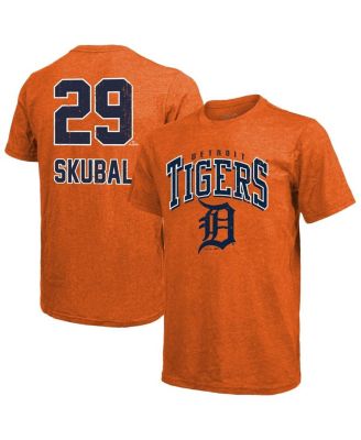 Men's Tarik Skubal Orange Detroit Tigers Triblend Name & Number T-Shirt