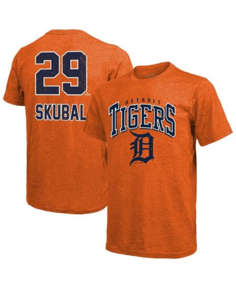 Мужская футболка Majestic Threads Tarik Skubal Orange Detroit Tigers Triblend Name & Number