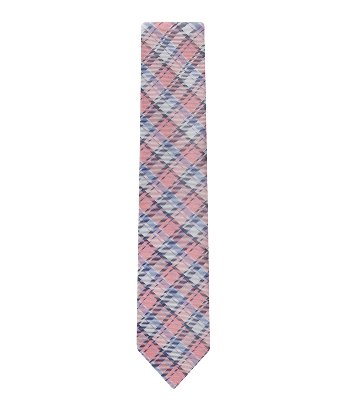 Мужской галстук Tommy Hilfiger Eastgate Plaid Pattern Classic Tie, цвет: Коралловый — фото 3