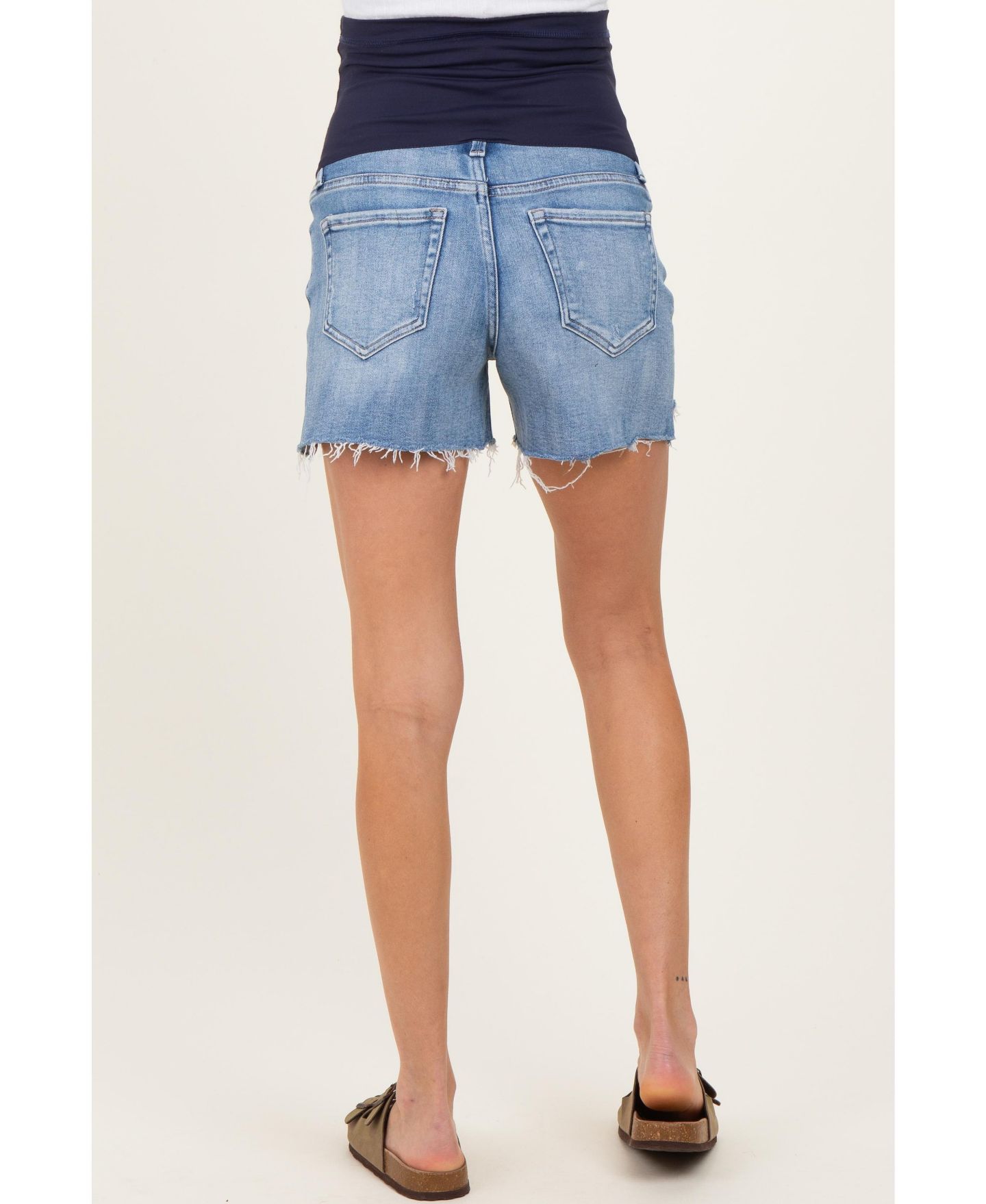 Женские шорты Pinkblush Blue Distressed Frayed Hem Jean, цвет: Синий — фото 6