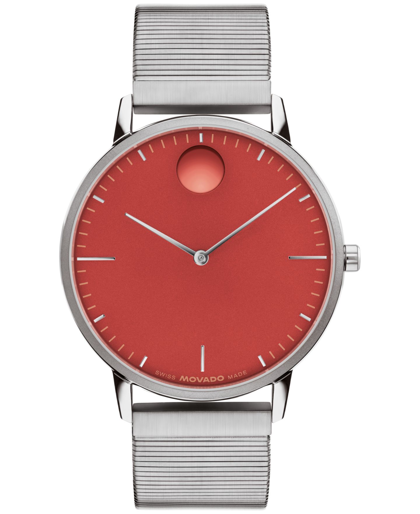 Часы Unisex Movado Face Swiss Quartz Stainless Steel Watch 41mm — фото 1