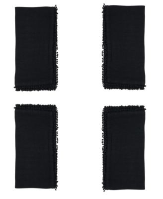 Pomponin Pompom Linen Dinner Napkins, Set of 4