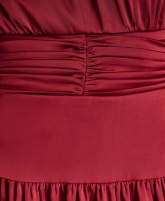 bcbg red maxi dress Vintage BCBG Max Azria Ruched Halter Dress Formal Gown Maxi Dress