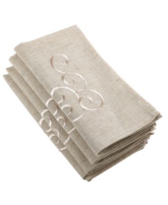 Embroidered Design Table Napkins, Set of 4