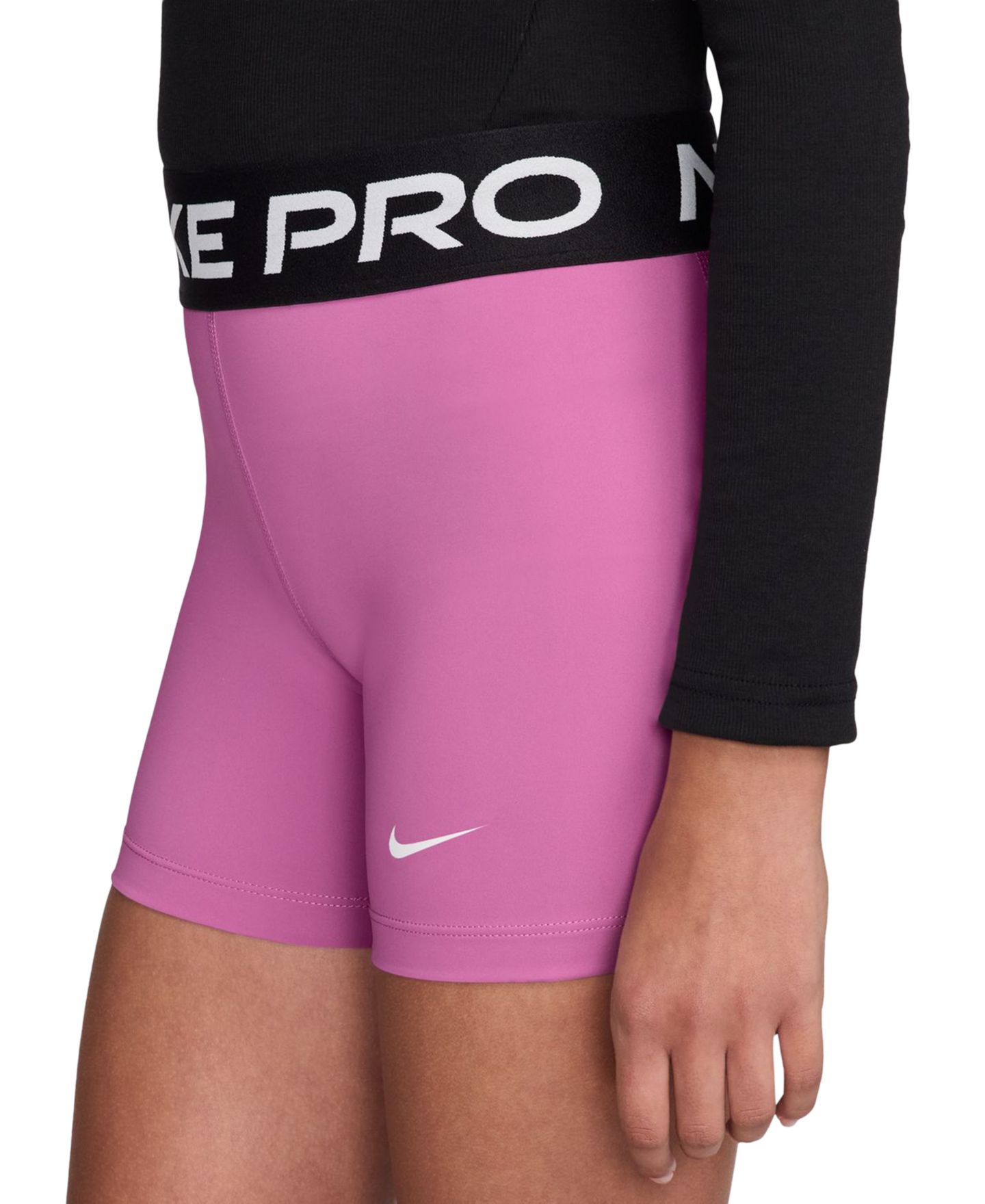 Шорты Nike Pull-On Shorts для девочек, цвет: Розовый / Белый — фото 2