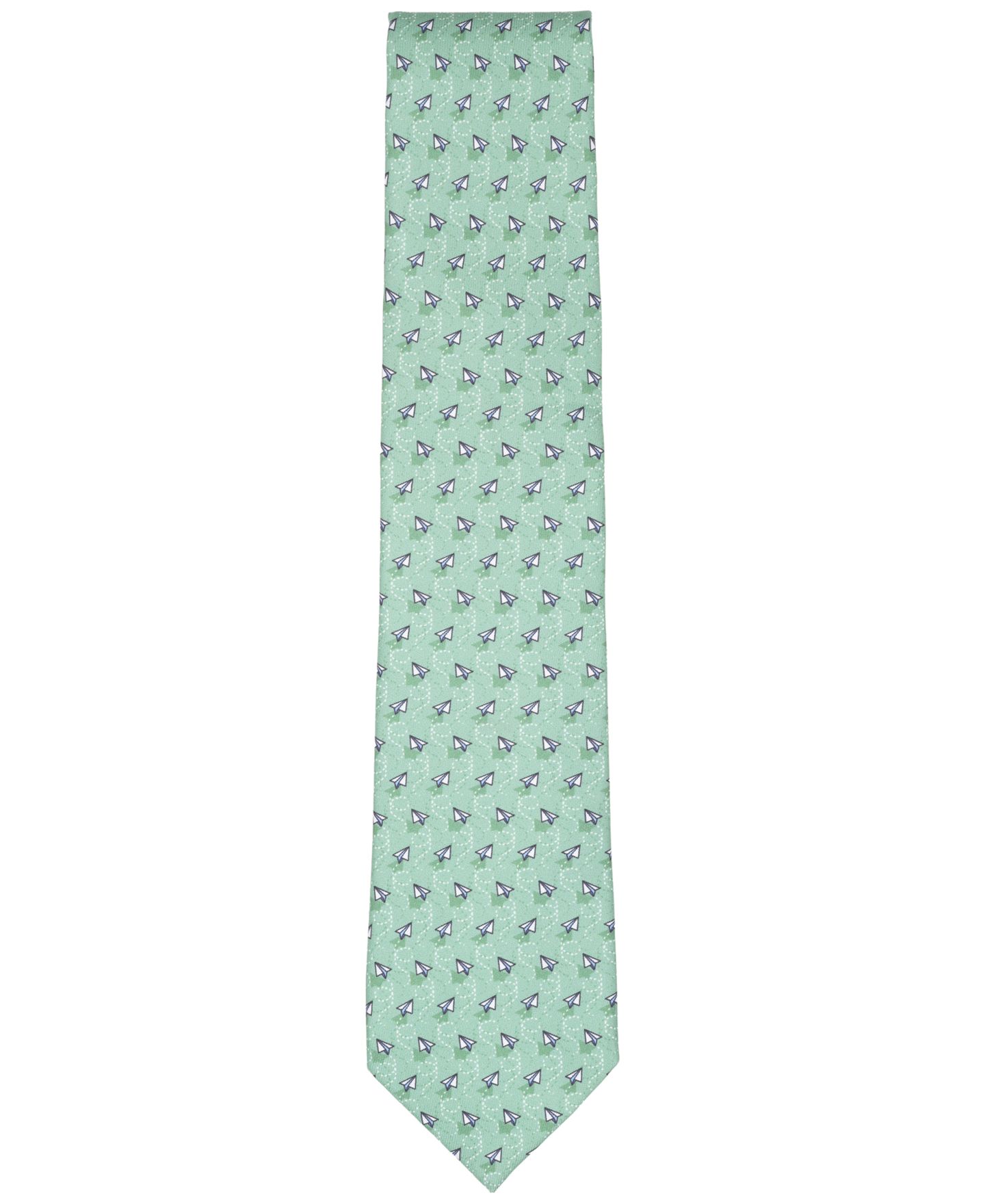 Мужской галстук Club Room Paper Plane Classic Silk Tie, цвет: Зелёный — фото 2