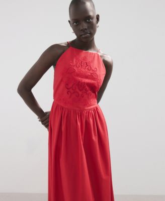 Women's Openwork Embroidery Cotton Dress