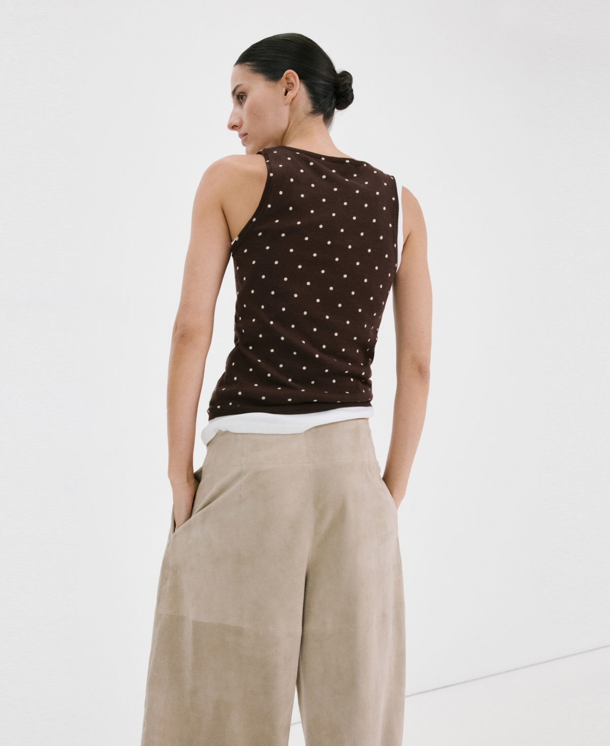 Mango Women's Polka-Dot Knitted Top