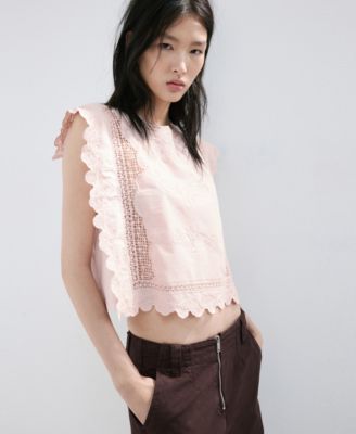 Women's Embroidered Details Cotton Top