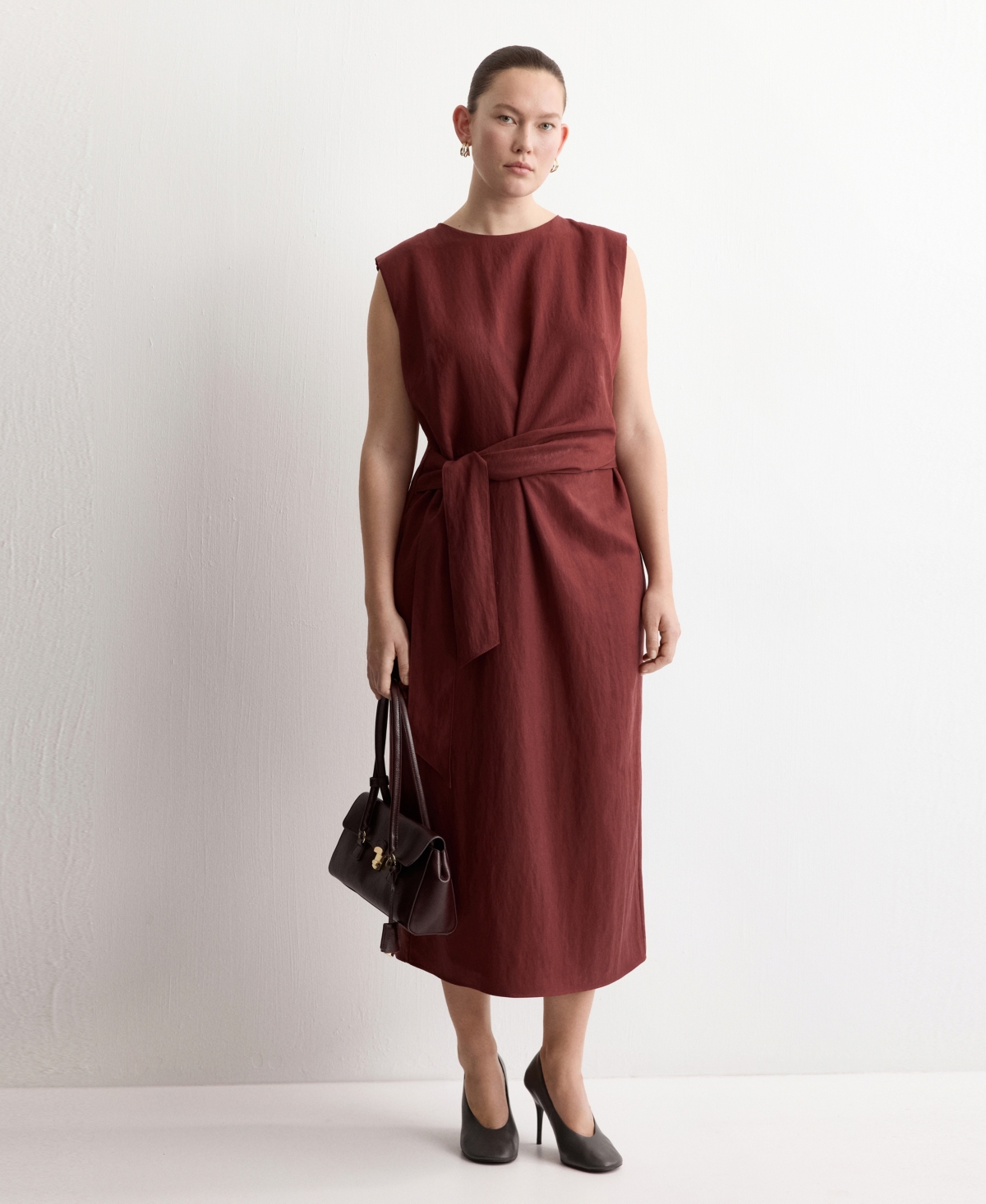 Mango Women's Knot Detail Lyocell Dress