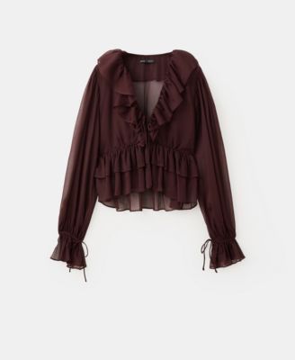 Women's Fluid Ruffled Blouse