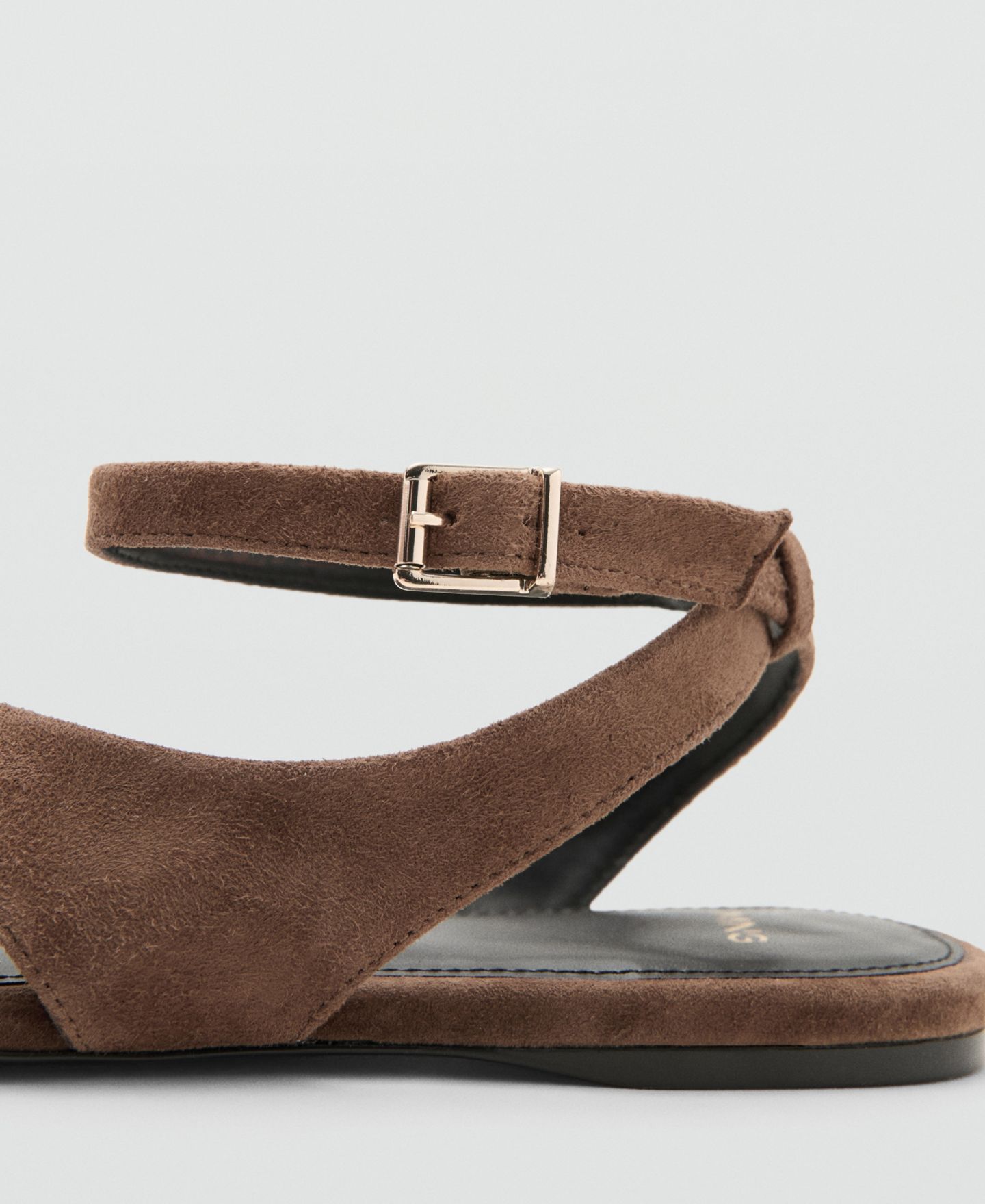 Женские сандалии Mango Leather Straps, цвет: Коричневый — фото 2