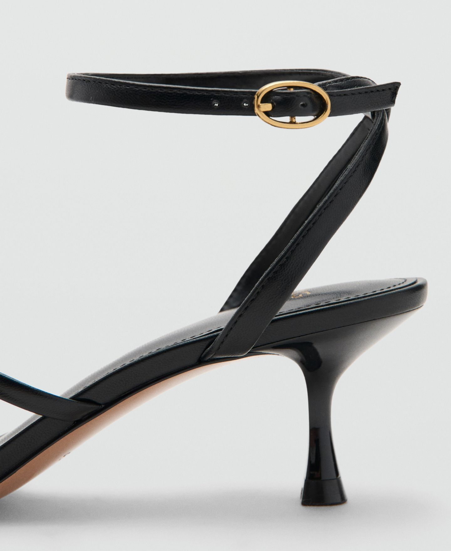 Женские сандалии Mango Crossed Strap Heeled, цвет: Чёрный — фото 3