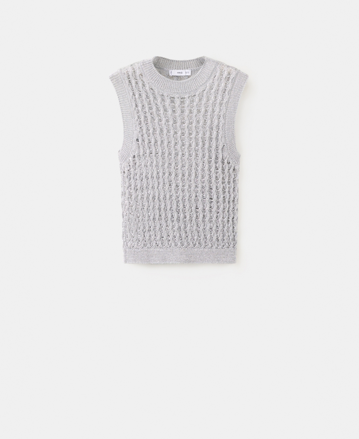 Mango Women's Openwork Knit Top In Gray