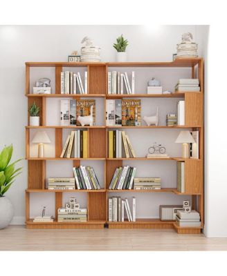 Space-Saving Corner Bookshelf and Bookcase Set