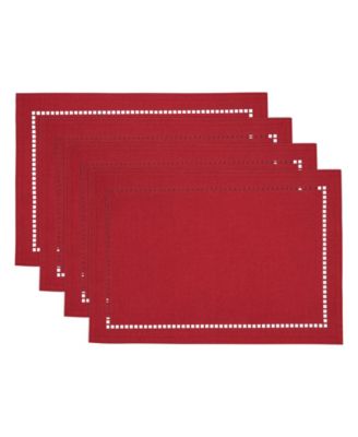 Laser-Cut Hemstitch Placemats, Set of 4