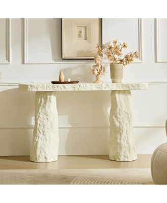 Modern Fiberglass Console Table with Irregular Legs