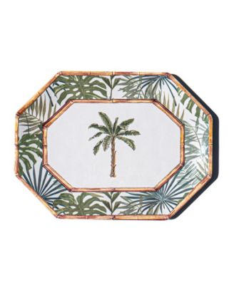 Rainforest Palm 12" Melamine Octagonal Platter