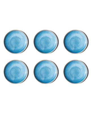 Coastal Reactive NewWave Melamine Dinner Plates, Set of 6