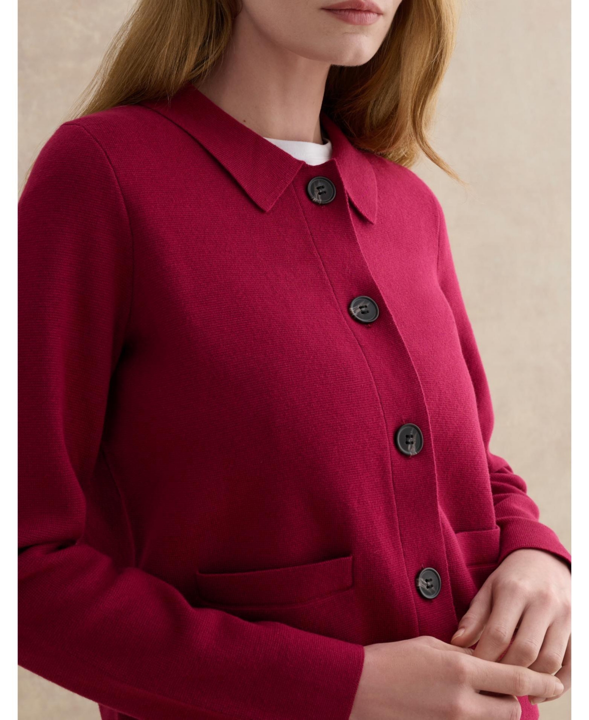 Hobbs London Women's Dannie Cinched-Waist Collard Shirt